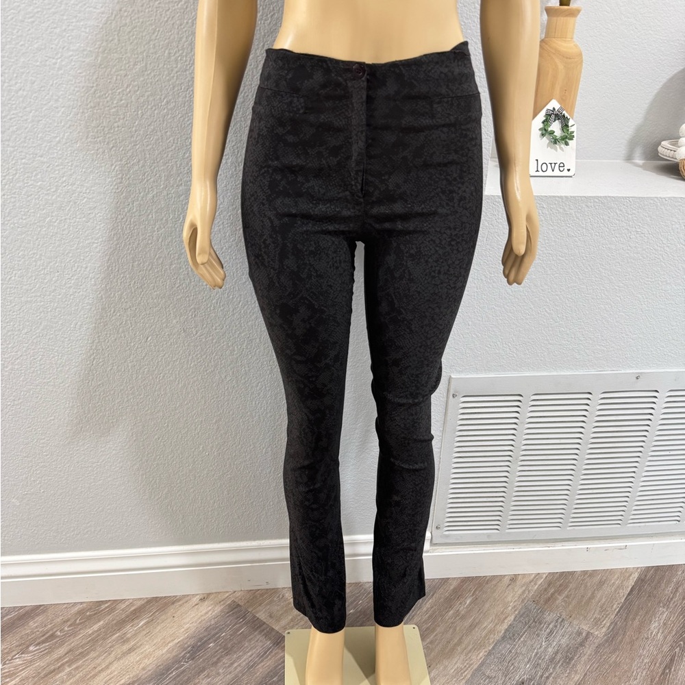 AXARA Paris Women's Black Animal Print Pants  Trousers Size M Medium (40)
